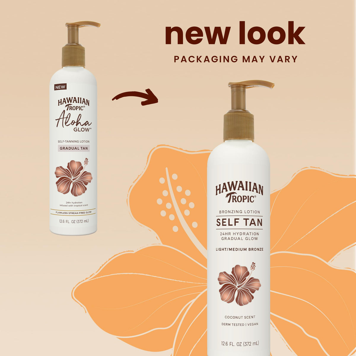 Hawaiian Tropic lotion texture close-up showing smooth, blendable finish