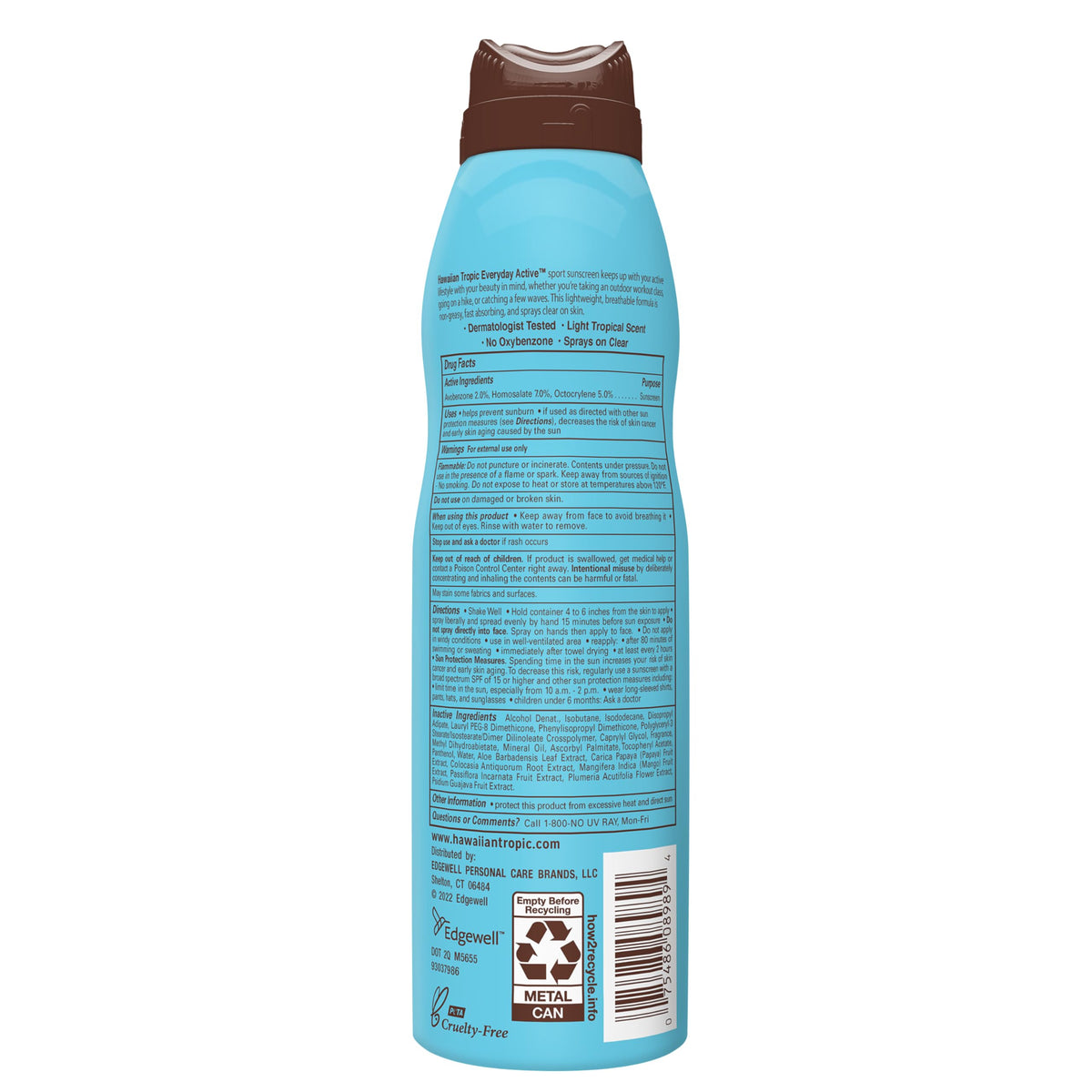 Hawaiian Tropic used at the beach showing active, water‑resistant protection