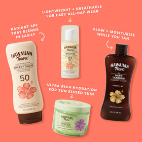 Hawaiian Tropic used at the beach showing water resistance and active protection