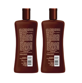 Hawaiian Tropic back of bottle with ingredient list and usage directions