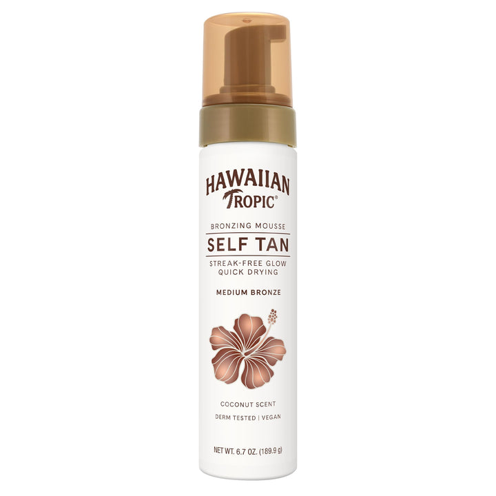 Hawaiian Tropic front packaging showing bottle and product name for quick identification