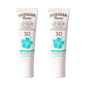 Hawaiian Tropic front packaging showing twin pack and SPF 30 protection