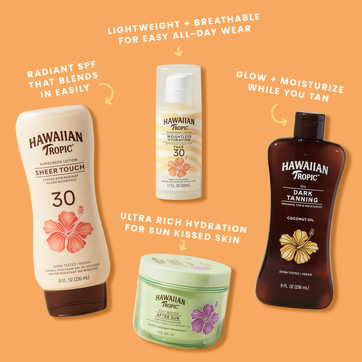 Hawaiian Tropic bottle inside beach bag evoking tropical lifestyle