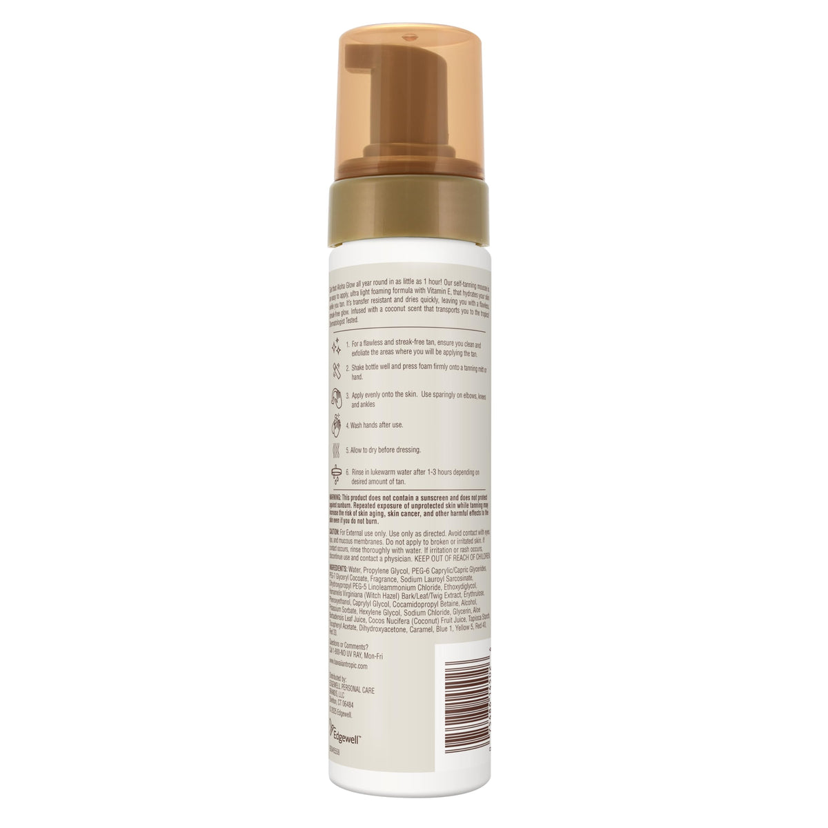 Hawaiian Tropic ingredient highlight vitamin E and coconut emphasizing skin-nourishing benefit