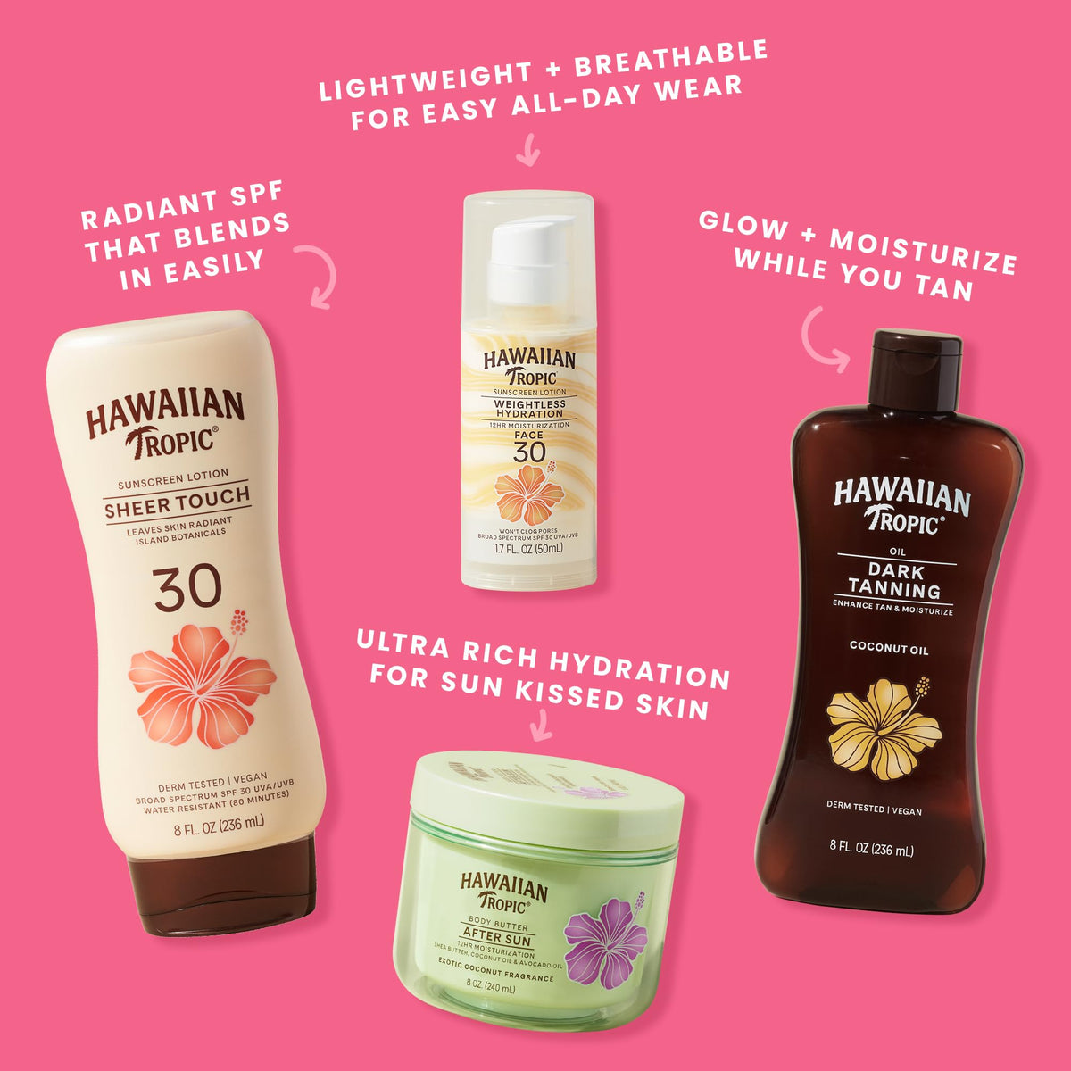 Hawaiian Tropic label and ingredients detail highlighting mineral SPF formula