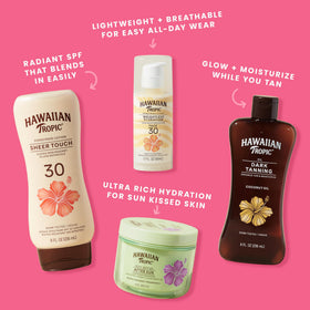 Hawaiian Tropic label and ingredients detail highlighting mineral SPF formula