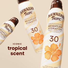 Hawaiian Tropic continuous spray nozzle close-up for fast even application