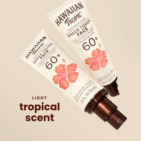 Hawaiian Tropic tube dispensing lotion illustrating easy application benefit