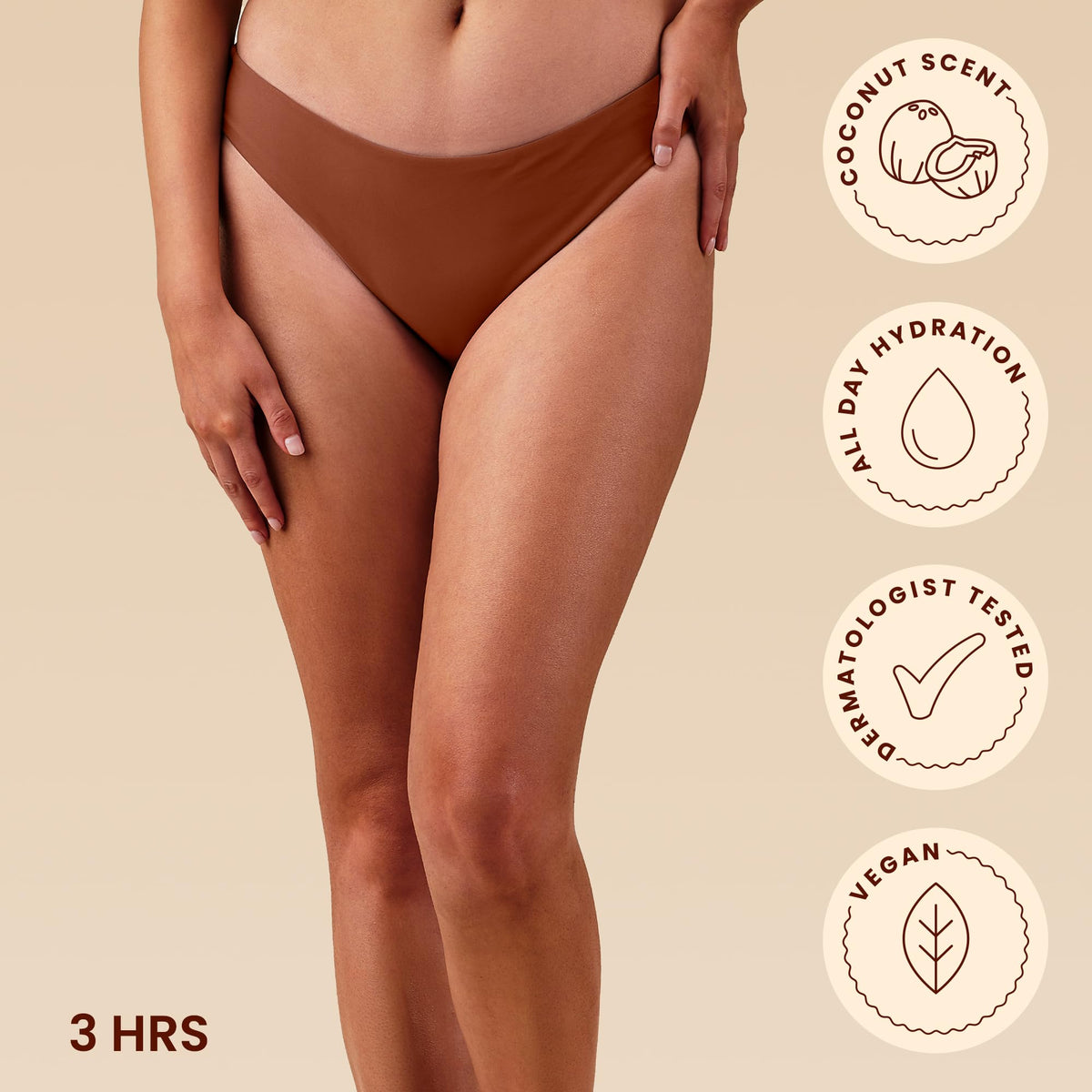 Hawaiian Tropic bottle next to a hand showing 6.4oz size and travel-friendly convenience