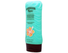 Hawaiian Tropic application texture on skin absorbing quickly and cooling