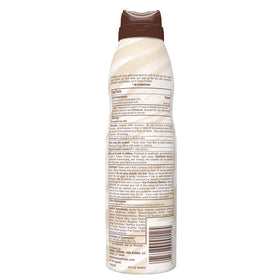 Hawaiian Tropic twist-lock top detail showing travel-friendly leak prevention