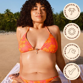 Hawaiian Tropic two bottles side by side for convenient dual supply