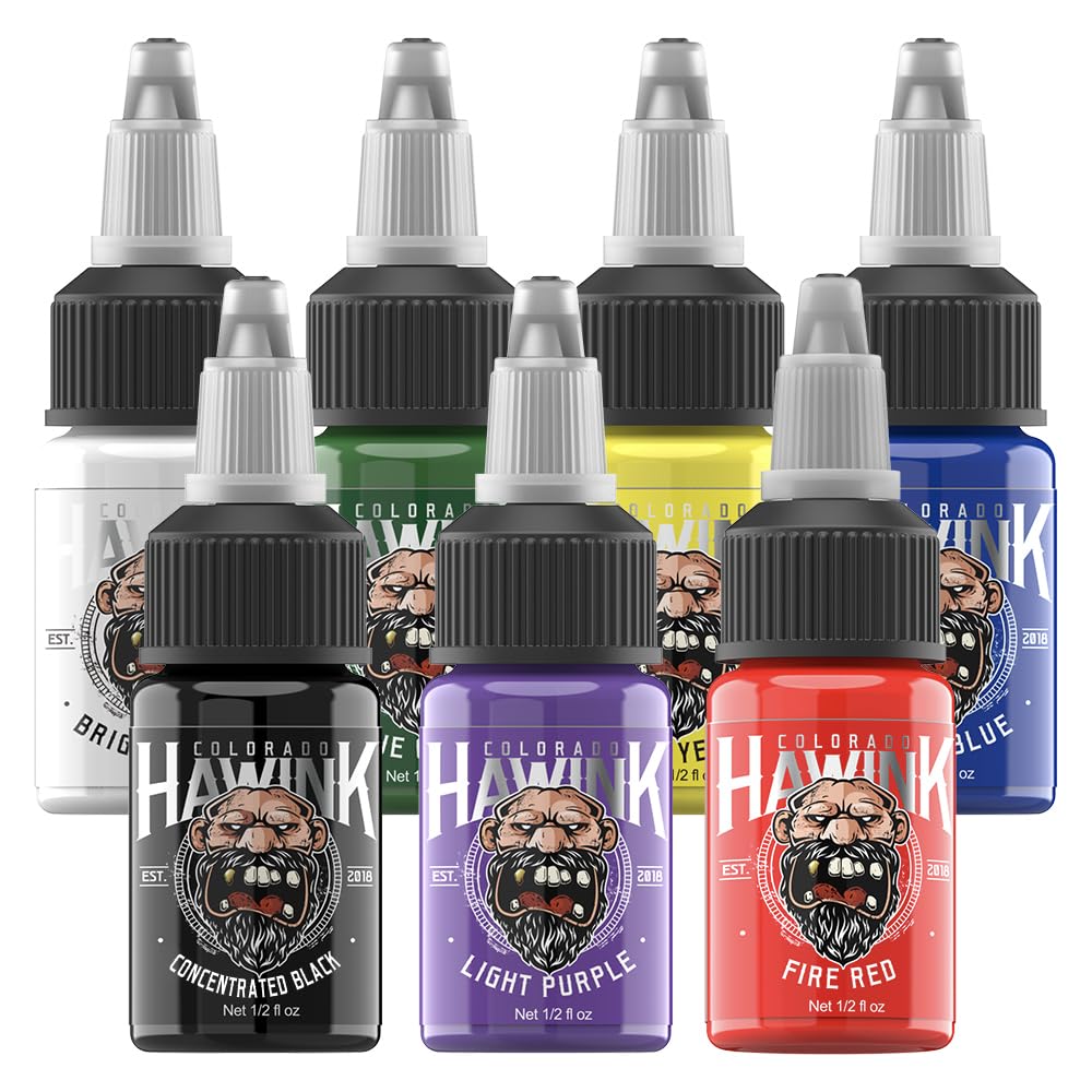 HAWINK front packaging with seven 15ml bottles showing clear labeling and professional layout