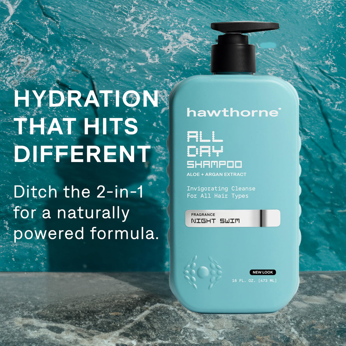 Hawthorne label close-up highlighting ingredients and clean-formula benefit