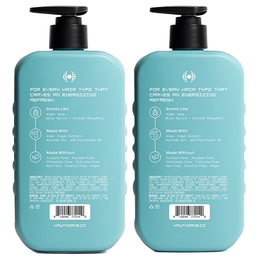 Hawthorne bottle on bathroom counter with grooming items projecting premium routine benefit