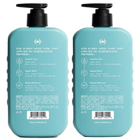 Hawthorne bottle on bathroom counter with grooming items projecting premium routine benefit