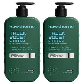 Hawthorne bottle front view showing label and sleek packaging for refreshed hair