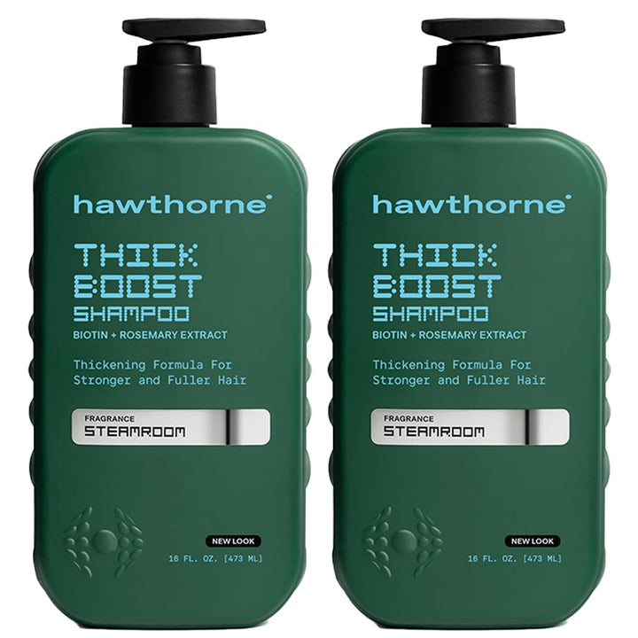 Hawthorne bottle front view showing label and sleek packaging for refreshed hair