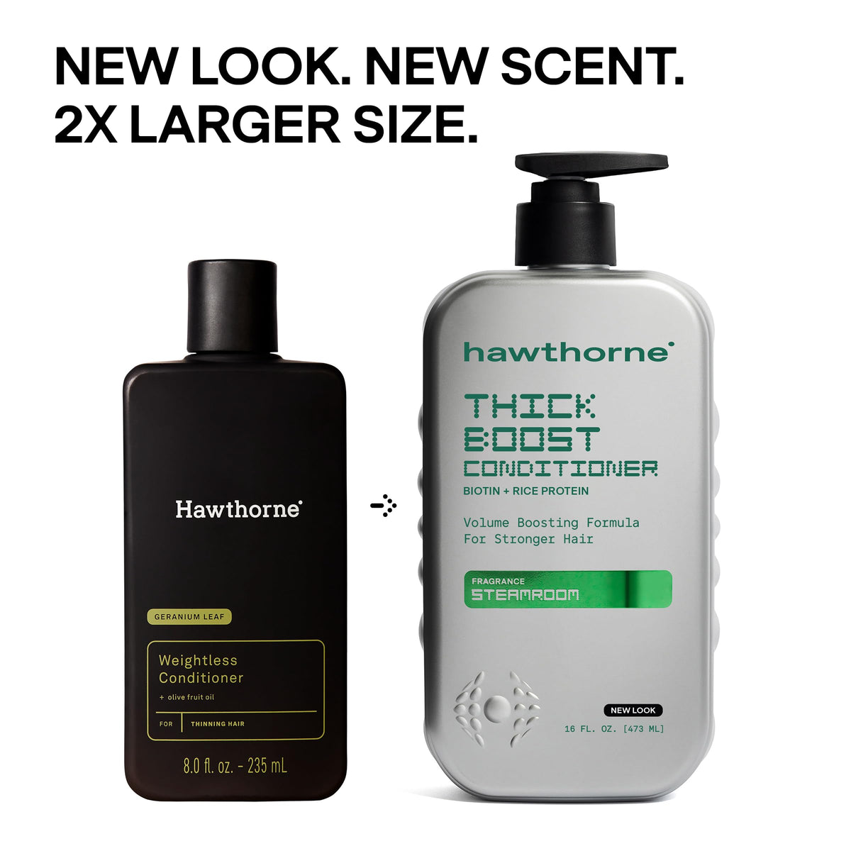 Hawthorne conditioner applied in shower for fuller, stronger hair
