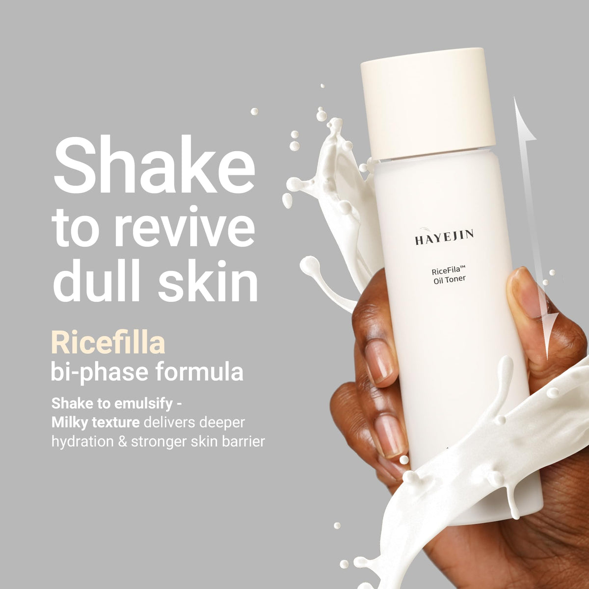 HAYEJIN product being patted into palm before applying to face to show easy application