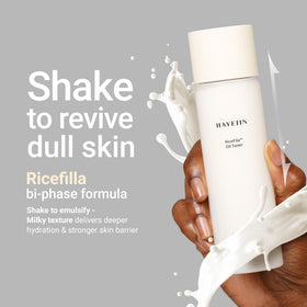 HAYEJIN product being patted into palm before applying to face to show easy application