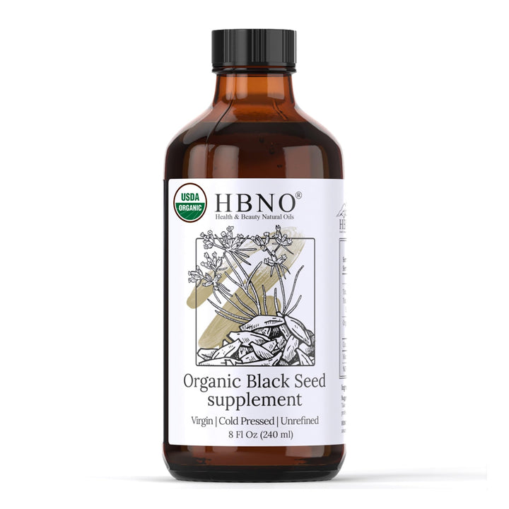 HBNO front bottle view showing label and organic certification benefit