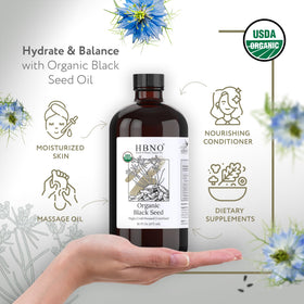 HBNO oil pouring close-up showing texture and easy dispensing for precise use