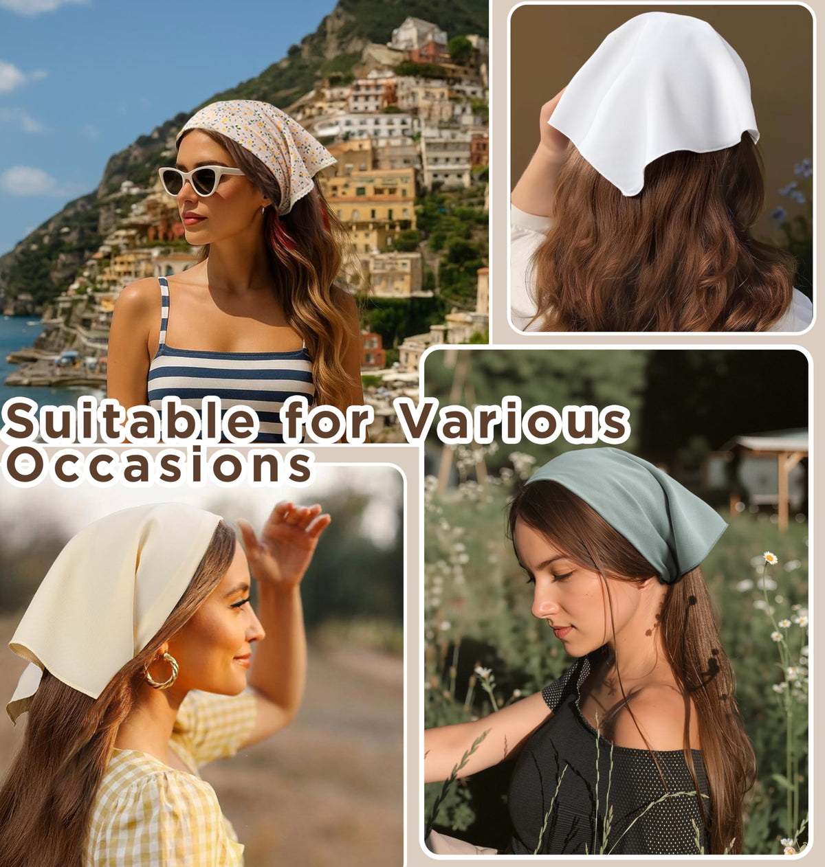 HBselect worn as neck scarf on model adding color and lightweight warmth