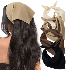 HBselect front view of four bandanas showing colors and packaging, stylish convenience