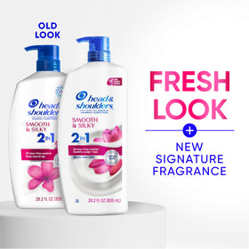 Head & Shoulders 2-in-1 shampoo pouring and forming rich lather for cleansing