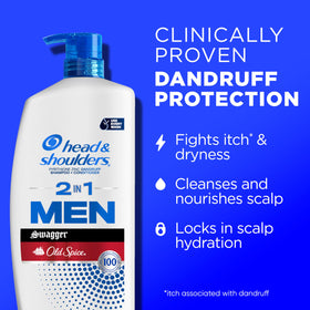 Head & Shoulders 2‑in‑1 pouring to form rich foam for easy cleansing