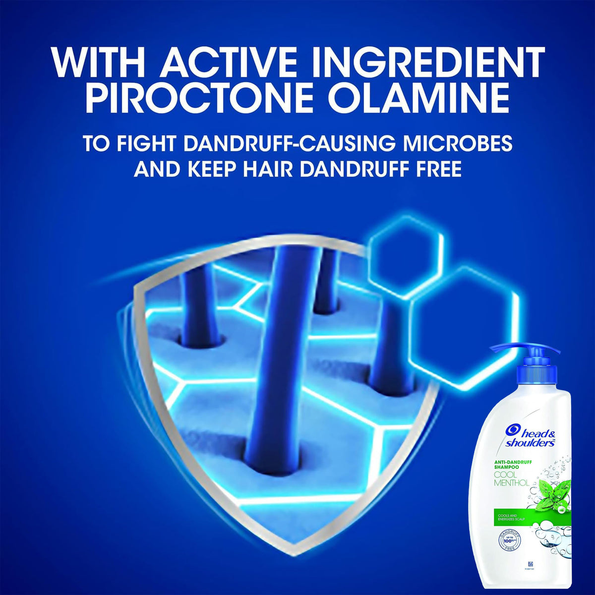 Head & Shoulders back label with ingredient panel for informed ingredient benefit