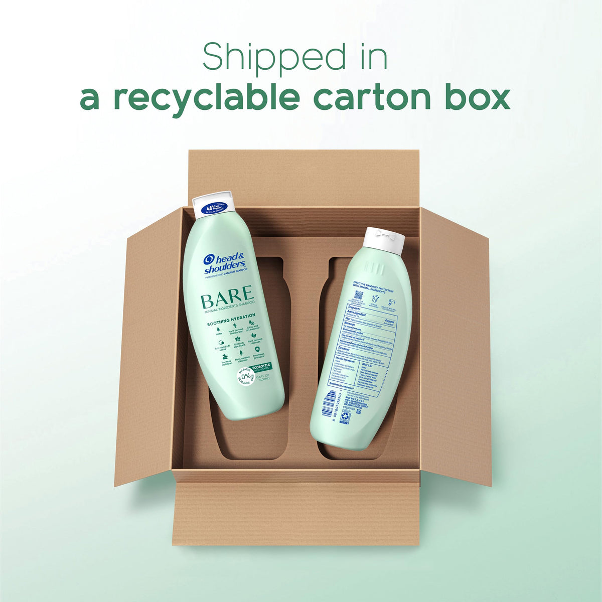 Head & Shoulders ECOBOTTLE shown with easy-squeeze design and reduced plastic benefit