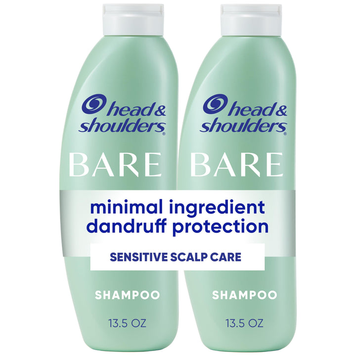 Head & Shoulders front packaging showing twin bottles and simple design benefit