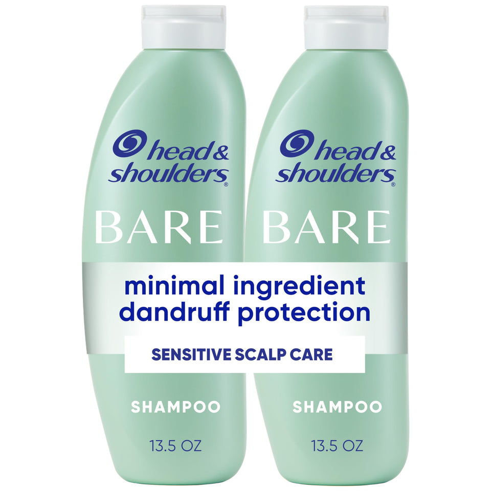 Head & Shoulders front packaging showing twin bottles and simple design benefit