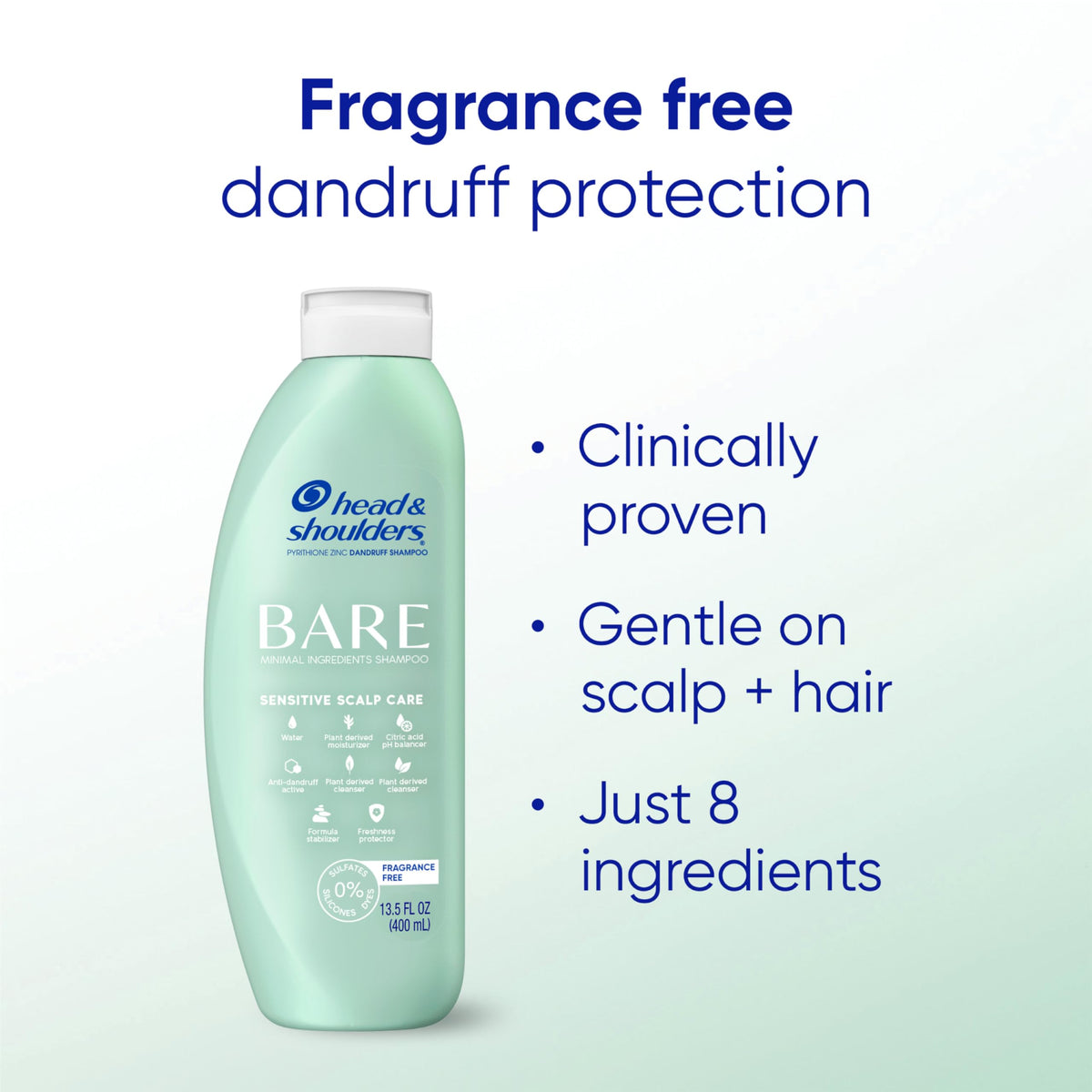 Head & Shoulders shampoo texture poured on hand showing gentle lather benefit