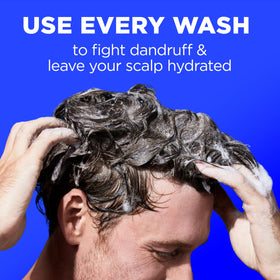 Head & Shoulders bottles on bathroom shelf signaling daily grooming convenience