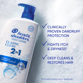 Head & Shoulders back label with ingredients and directions for clear guidance