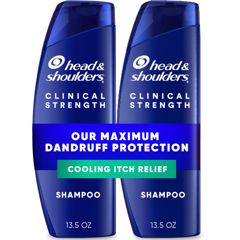 Head & Shoulders front packaging showing clinical strength twin pack and benefits