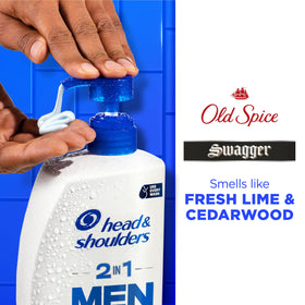Head & Shoulders label close up highlighting 1% pyrithione zinc ingredient