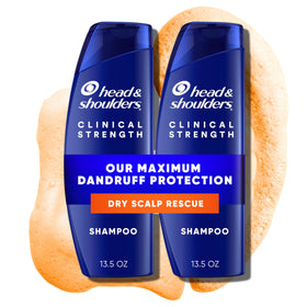 Head & Shoulders front packaging showing clinical-strength twin bottles for visible flake control
