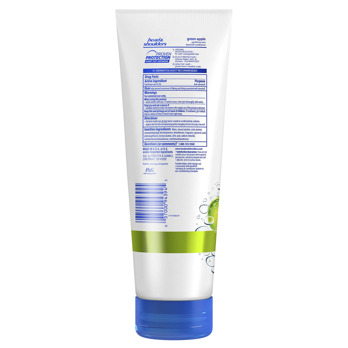 Head & Shoulders back label with ingredients and usage directions for scalp care