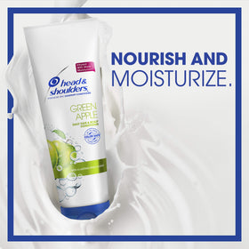 Head & Shoulders bottle on bathroom shelf conveying organized routine and freshness