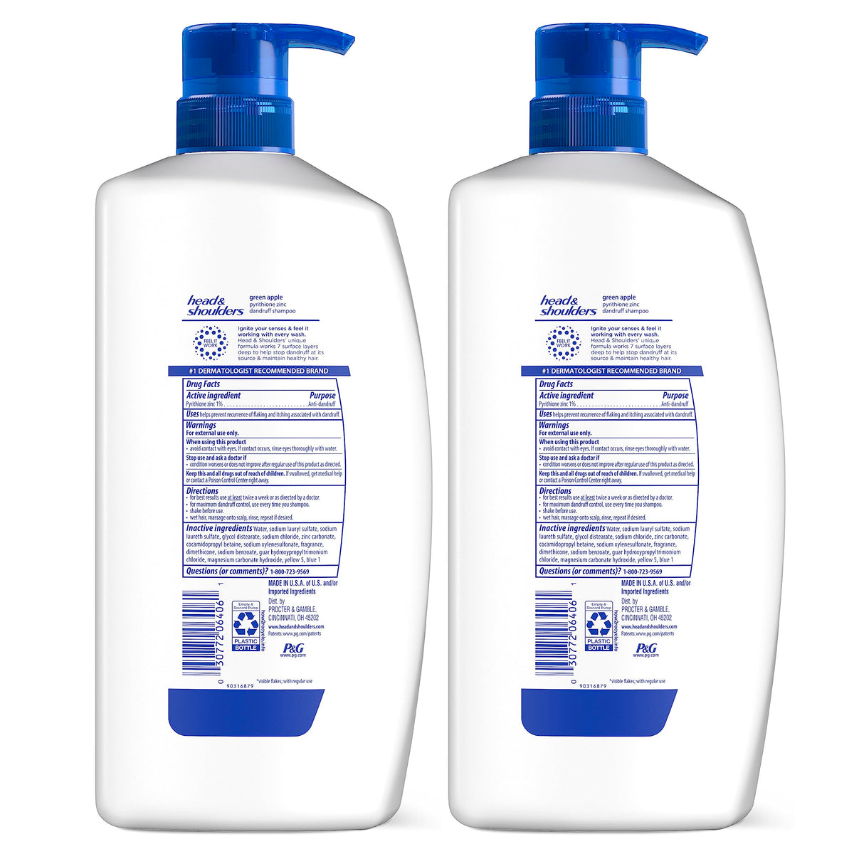 Head & Shoulders bottle in bathroom setting showcasing fresh green scent