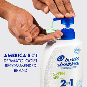 Head & Shoulders green apple twin pack beside everyday items for scale