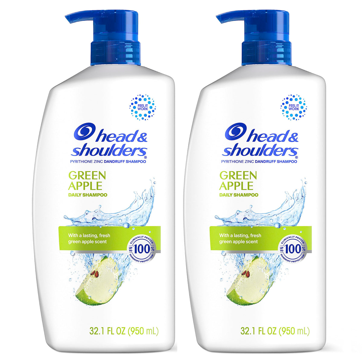 Two Head & Shoulders bottles stacked indicating value two-pack supply