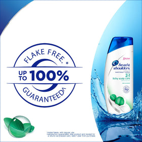 Head & Shoulders bottle in shower scene, highlights soothing eucalyptus benefit