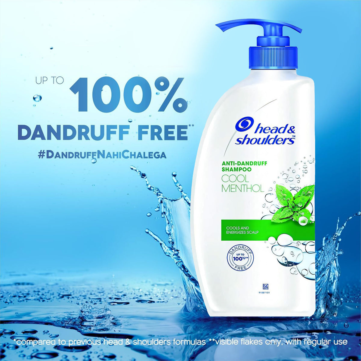 Head & Shoulders menthol lather close-up showing cooling clean sensation