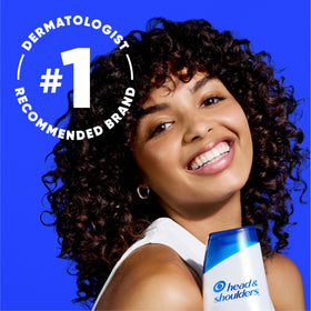 Head & Shoulders bottle with pump showing scale and easy dispensing benefit