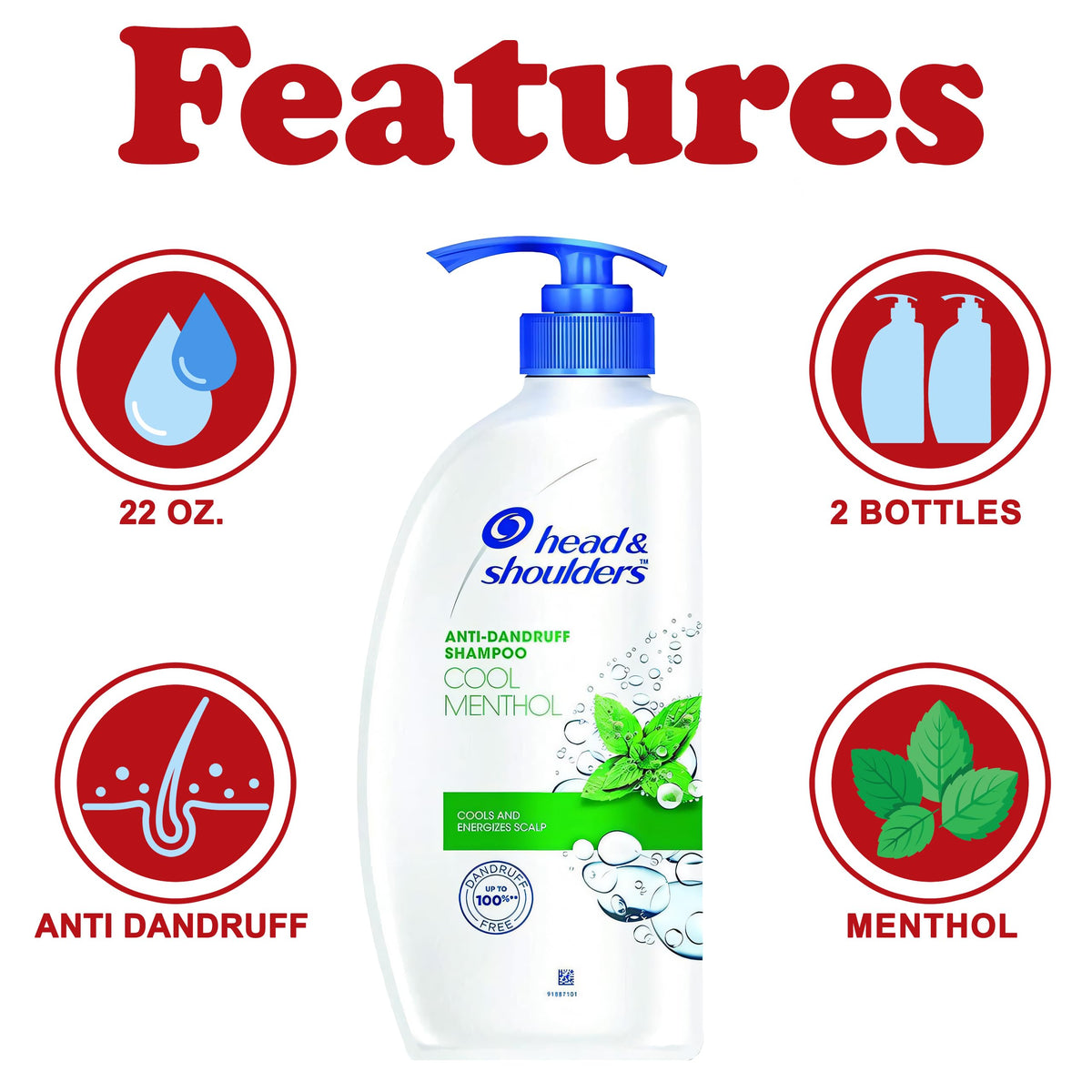 Head & Shoulders pump dispenser close-up for easy, mess-free dosing benefit